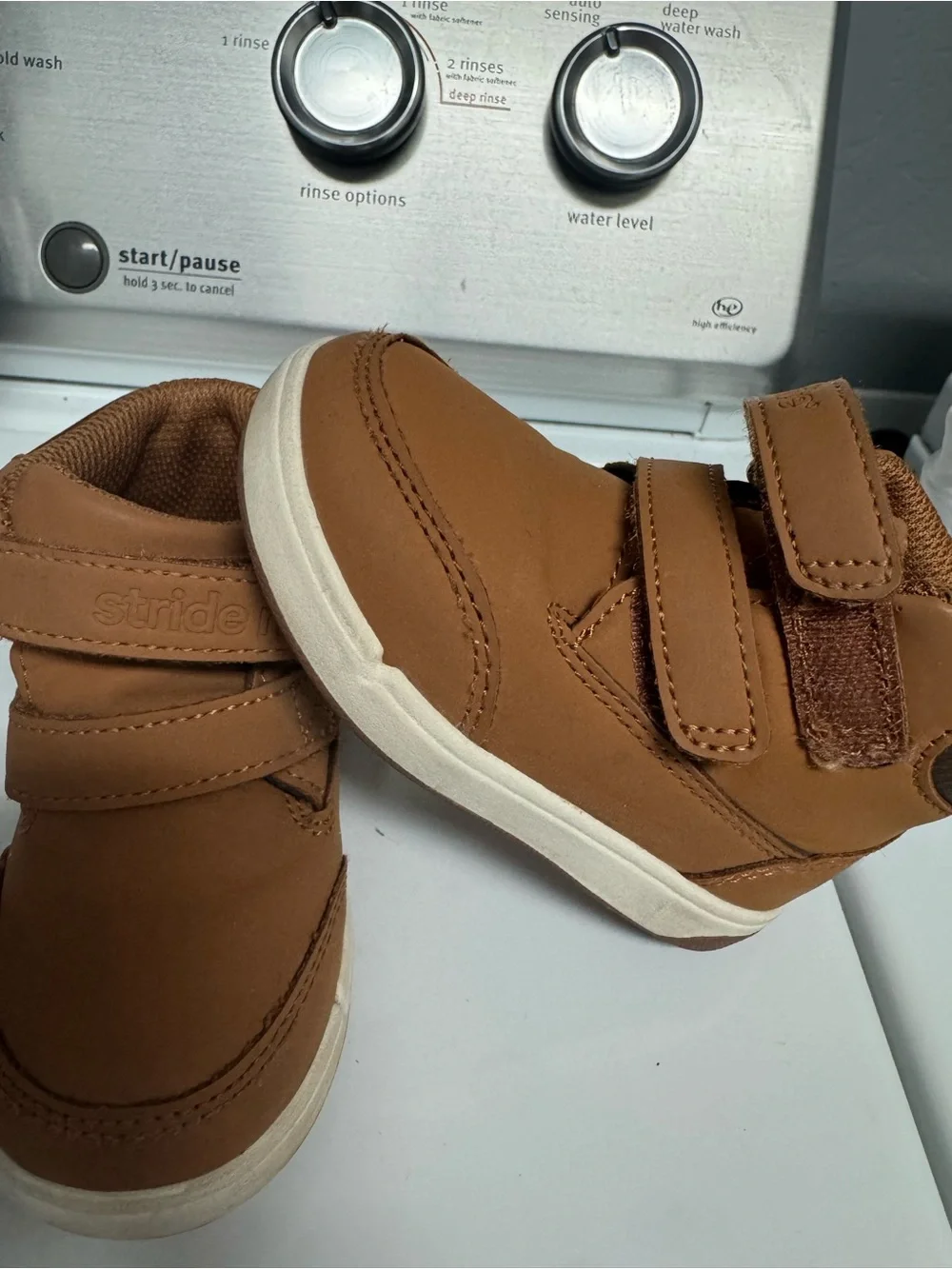 Stride Rite Toddler Tan Brown Velcro Sneakers toddler size 5